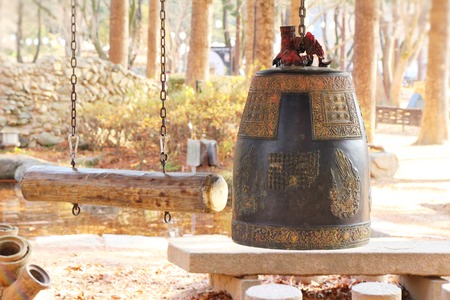 Old bell in temple at South Koreaの写真素材