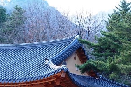 Traditional roof of ancient at Korean architectureの写真素材