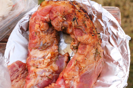 Raw pork ribs with fermented sauce for grilledの写真素材