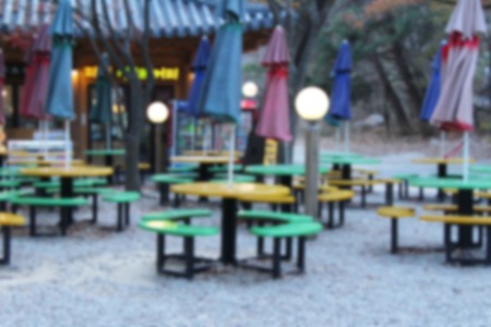 Blurred shop at street in south koreaの写真素材