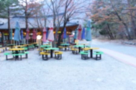Blurred shop at street in south koreaの写真素材