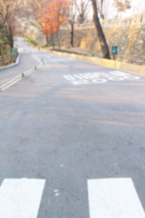 Blurred street with cars in south korea