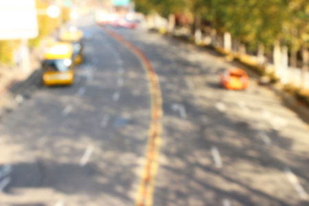 Blurred street with cars in south korea