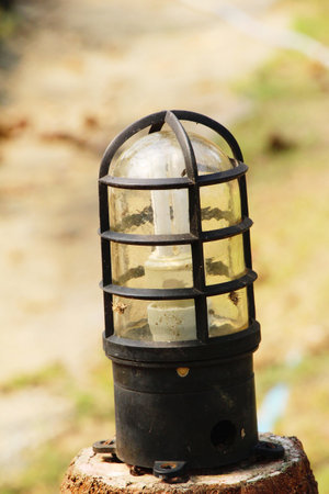 Lamp in the garden at vintage style