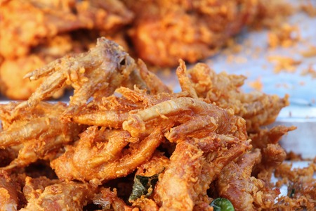 Fried chicken is delicious in street foodの写真素材