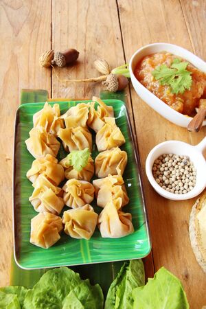 Wrap pork dumplings is delicious for cookingの写真素材