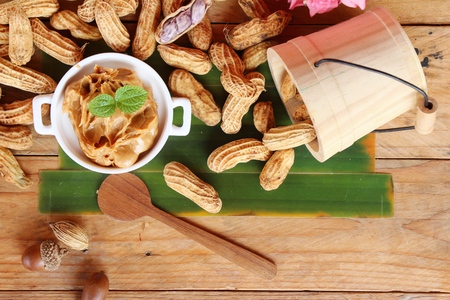 Creamy peanut butter and peanuts is deliciousの写真素材