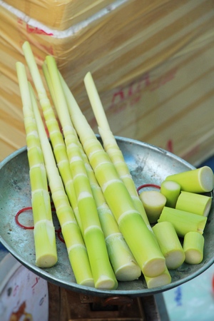 Sweet bamboo shoot for cooking at marketの写真素材