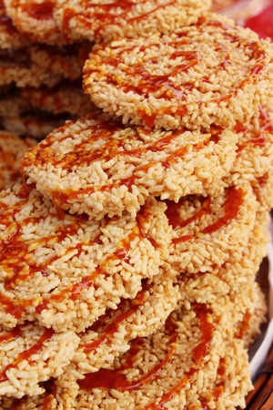 Sticky rice with sugar ,asia food styleの写真素材