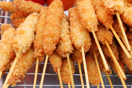 Fried chicken is delicious in street foodの写真素材