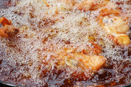 Fried chicken is delicious in street foodの写真素材