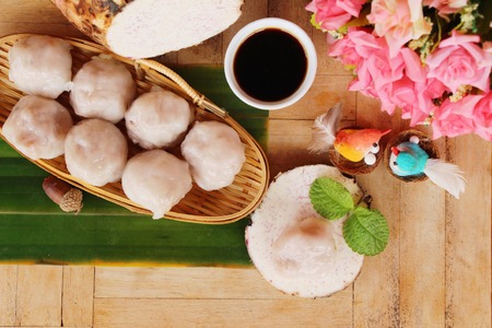 Steamed dumpling stuffed with taro is deliciousの写真素材