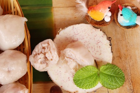 Steamed dumpling stuffed with taro is deliciousの写真素材