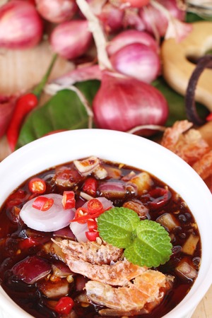 Sweet fish sauce is delicious in cupの写真素材