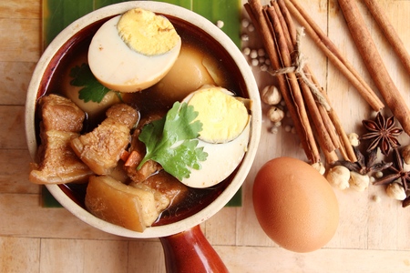 Stewed egg with pork delicious ,Chinese foodの写真素材