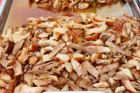 Stewed pork leg and mix pork ,egg in street foodの写真素材