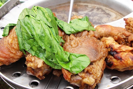 Stewed pork leg and mix pork ,egg in street foodの写真素材