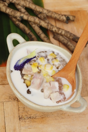 Sago dessert with coconut milk ,Thai dessertの写真素材