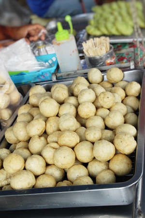 Fried meatballs is delicious at street foodの写真素材