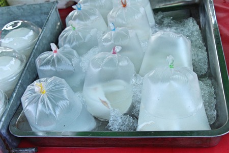 Coconut fruit is delicious at street foodの写真素材