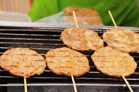 Roasted pork is delicious at street foodの写真素材