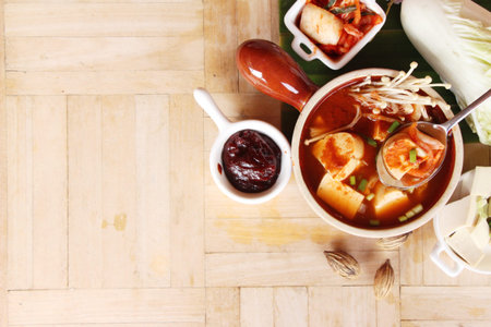 Kimchi tofu soup of korean food traditional