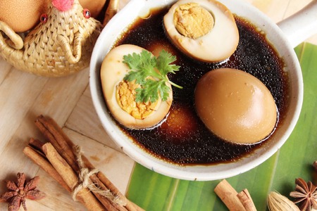 Stewed egg is delicious are chinese foodの写真素材