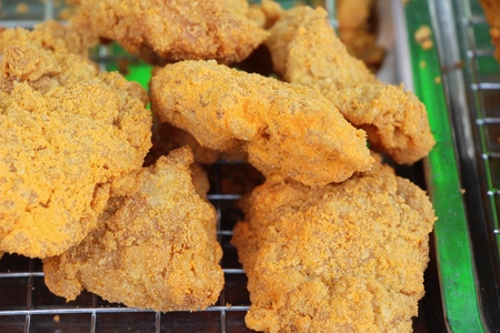 Fried chicken nuggets with sauce is deliciousの写真素材