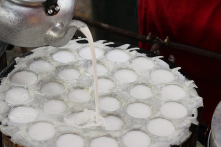 Coconut milk mix sugar and flour ,Thai dessert