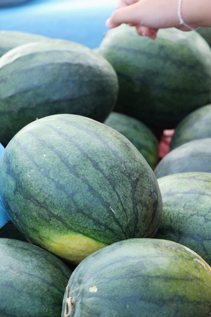 Fresh watermelon is delicious at street foodの写真素材