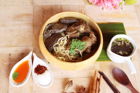 Duck noodle with vegetable and soup delicious