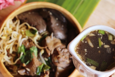 Duck noodle with vegetable and soup delicious