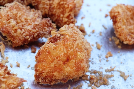 Fried chicken is delicious in street foodの写真素材