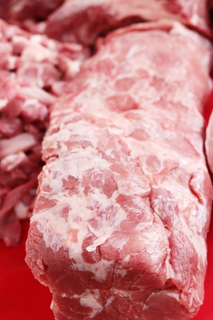 Raw pork for cooking at street foodの写真素材