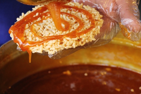 Sticky rice with sugar ,asia food styleの写真素材