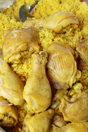 Chicken biryani with rice at street foodの写真素材