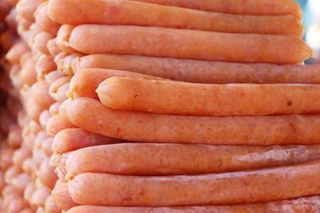 Chinese sausage (Gun-chiang) tasty in street foodの写真素材