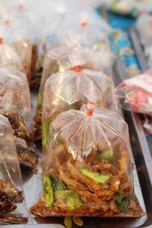 Fried fish is tasty at street foodの写真素材