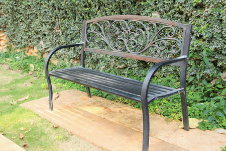 Wooden chairs in the garden vintage style
