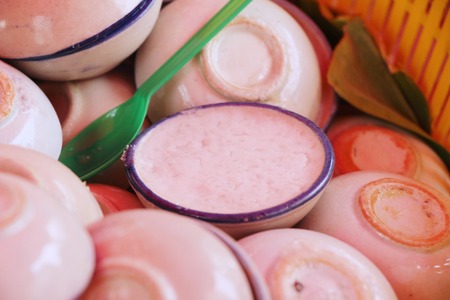 coconut milk custard delicious at street foodの写真素材