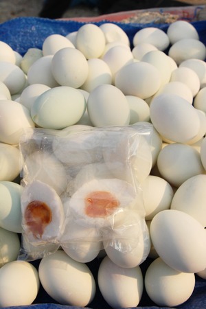 Salted egg is delicious at street foodの写真素材