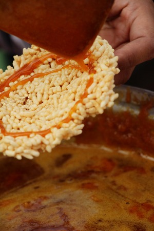 Sticky rice with sugar ,asia food styleの写真素材