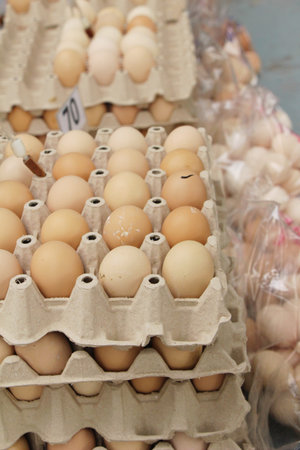 Egg in the panel at street food
