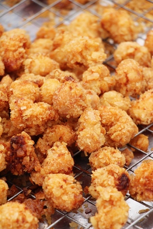 Fried chicken nuggets delicious at street foodの写真素材
