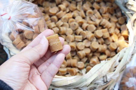 palm sugar is sweet at street foodの写真素材