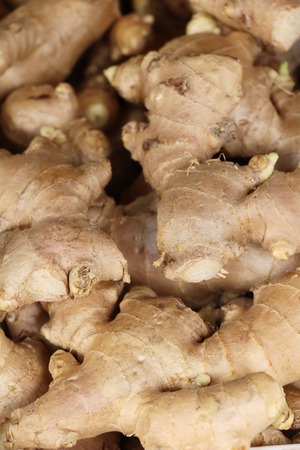 Ginger root for cooking in the marketの写真素材