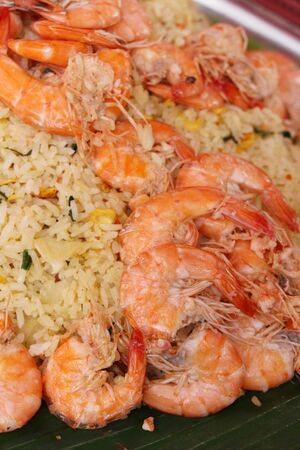 Shrimp fried rice with vegetables is deliciousの写真素材