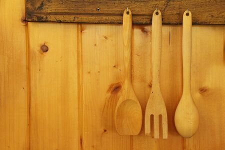 Kitchen decoration on brick wall vintage styleの写真素材