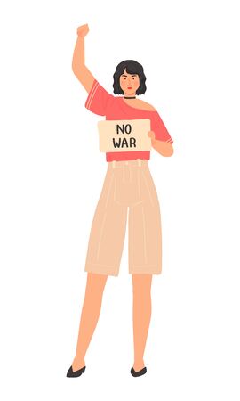 Protest people against discrimination All Lives Meter, set of cartoon characters isolated on white, vector illustration. Men and women activists protest with signboards, anti racism discrimination demonstration.のイラスト素材