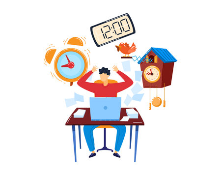 stress workplace isolated on white design cartoon style vector illustration.のイラスト素材
